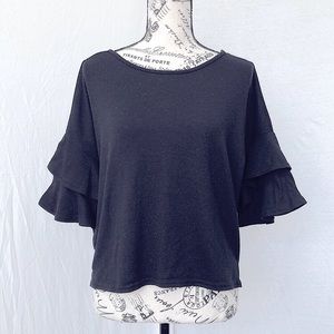 Mind Code Ruffle Sleeve Sweater